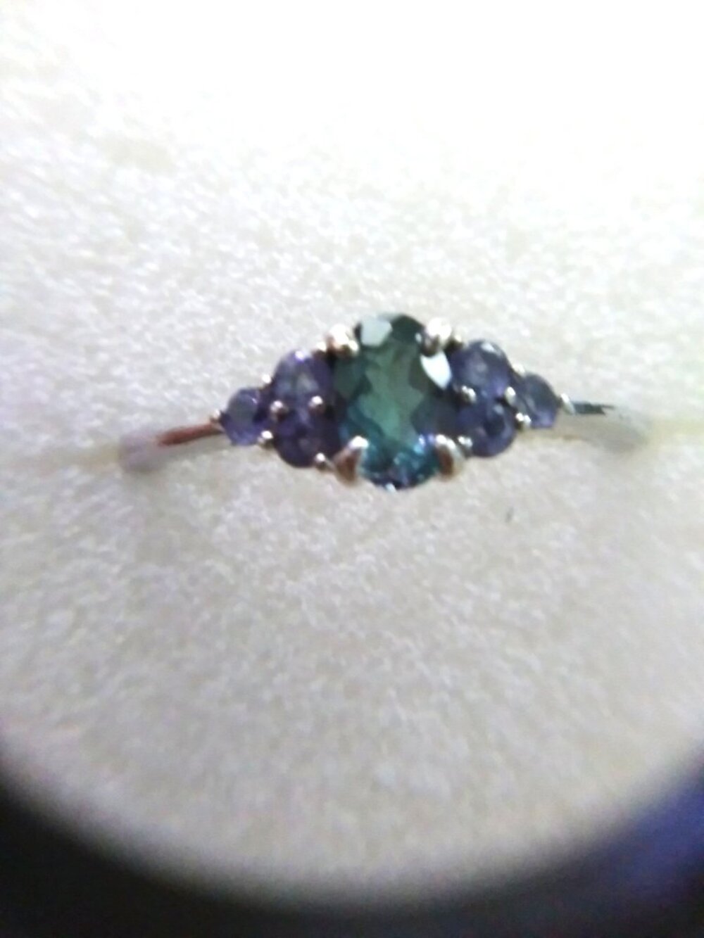 LAB Created Alexandrite Silver RIng - Picture 3 of 7